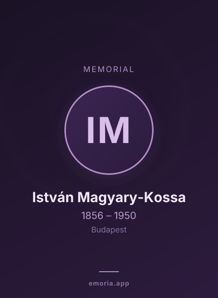 Memorial portrait of István Magyary-Kossa