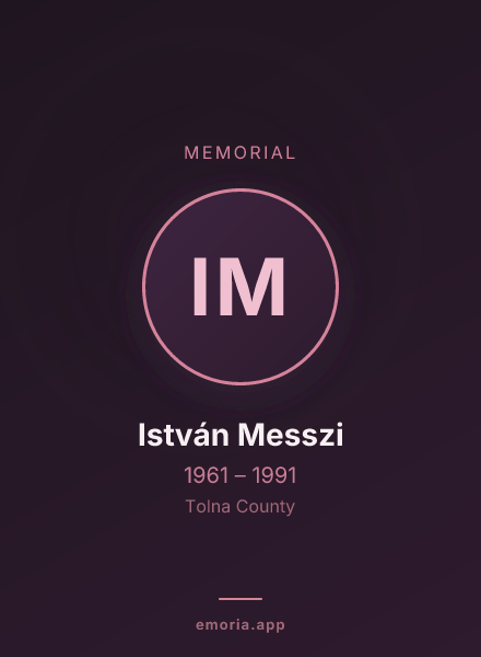 Memorial portrait of István Messzi