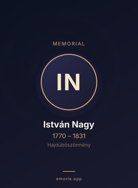 Memorial portrait of István Nagy
