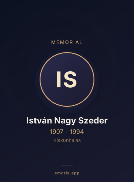 Memorial portrait of István Nagy Szeder