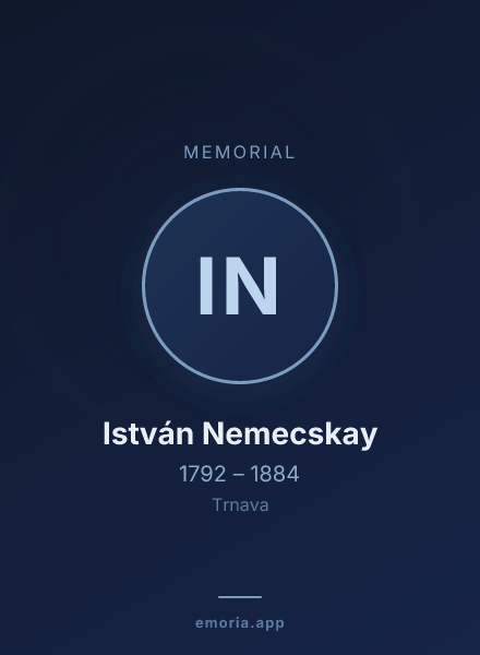 Memorial portrait of István Nemecskay