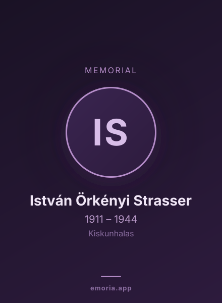 Memorial portrait of István Örkényi Strasser