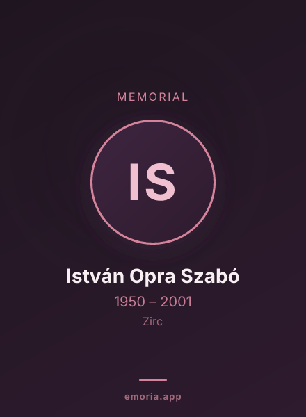 Memorial portrait of István Opra Szabó