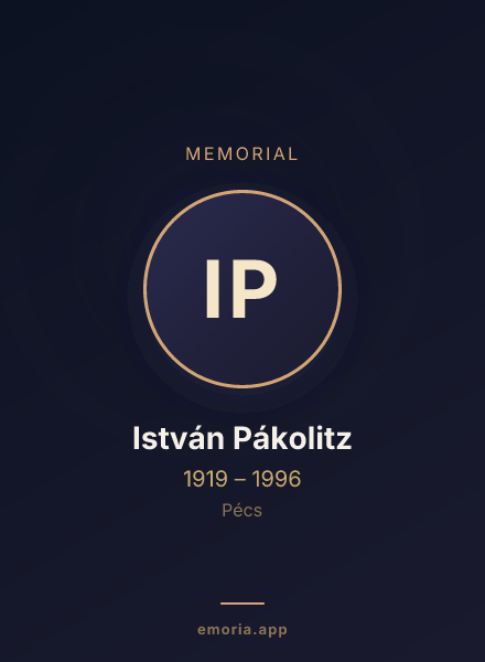 Memorial portrait of István Pákolitz