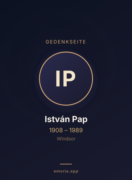 Gedenkportrait von István Pap