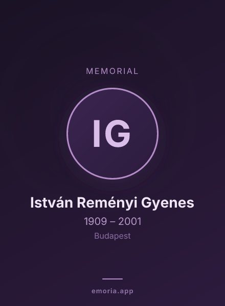 Memorial portrait of István Reményi Gyenes