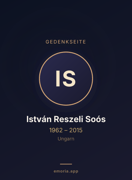 Gedenkportrait von István Reszeli Soós