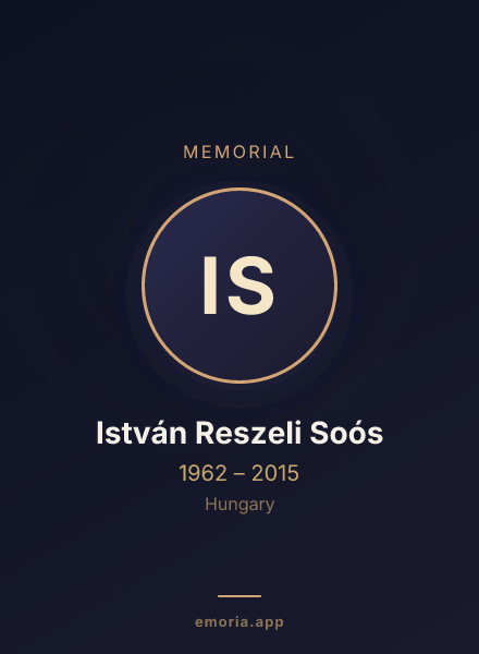 Memorial portrait of István Reszeli Soós