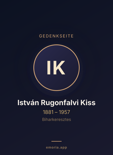 Gedenkportrait von István Rugonfalvi Kiss