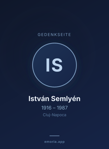 Gedenkportrait von István Semlyén