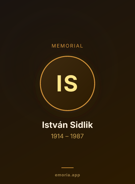 Memorial portrait of István Sidlik