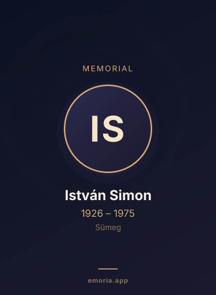 Memorial portrait of István Simon