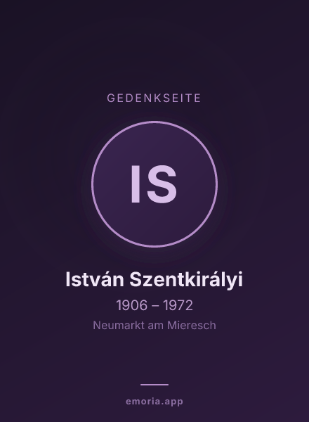 Gedenkportrait von István Szentkirályi