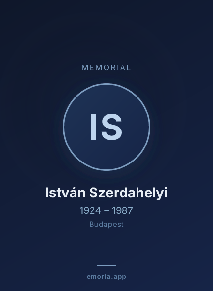 Memorial portrait of István Szerdahelyi