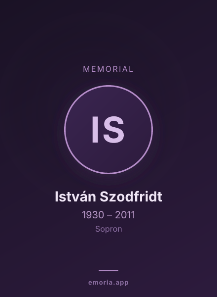 Memorial portrait of István Szodfridt