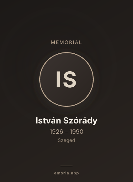 Memorial portrait of István Szórády