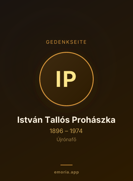 Gedenkportrait von István Tallós Prohászka