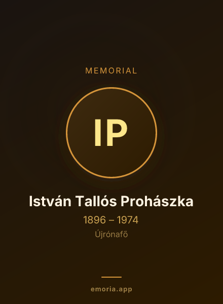 Memorial portrait of István Tallós Prohászka