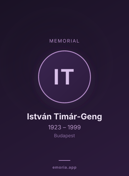 Memorial portrait of István Timár-Geng