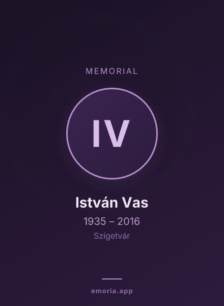 Memorial portrait of István Vas