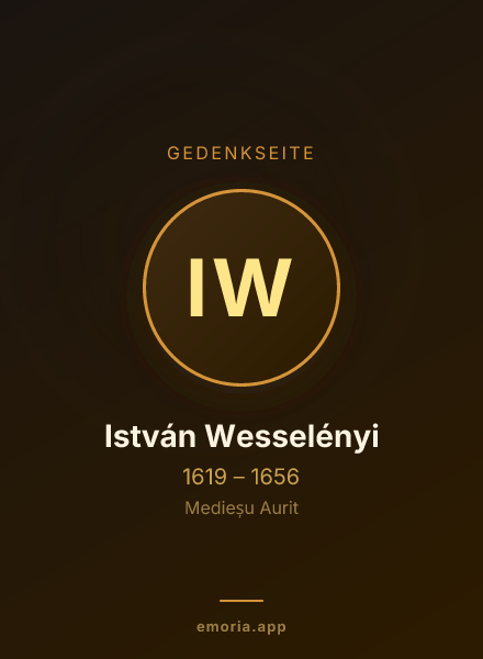 Gedenkportrait von István Wesselényi