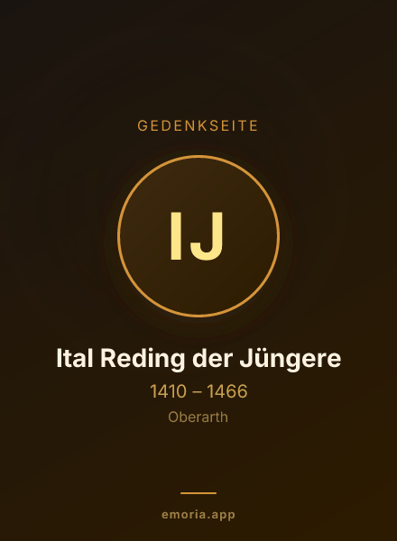 Gedenkportrait von Ital Reding der Jüngere