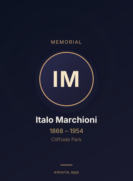 Memorial portrait of Italo Marchioni