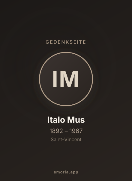Gedenkportrait von Italo Mus
