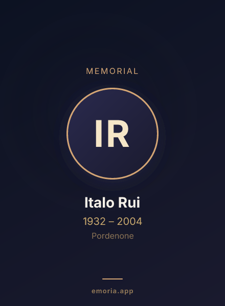 Memorial portrait of Italo Rui