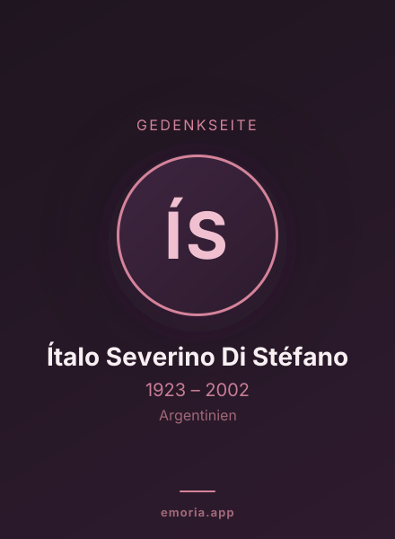 Gedenkportrait von Ítalo Severino Di Stéfano