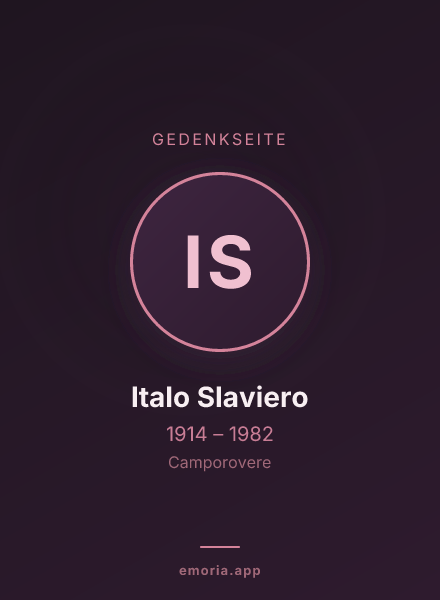 Gedenkportrait von Italo Slaviero
