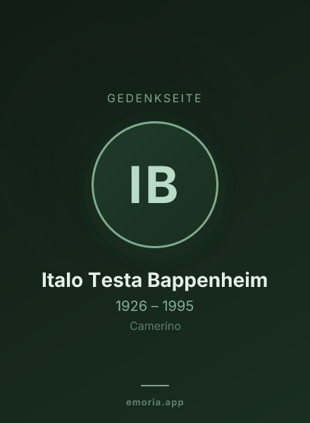 Gedenkportrait von Italo Testa Bappenheim