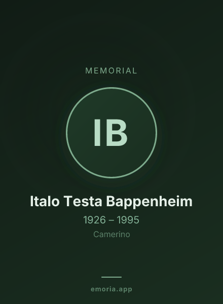 Memorial portrait of Italo Testa Bappenheim