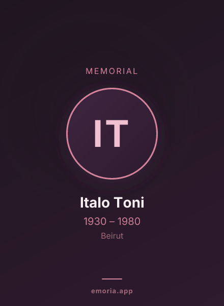 Memorial portrait of Italo Toni