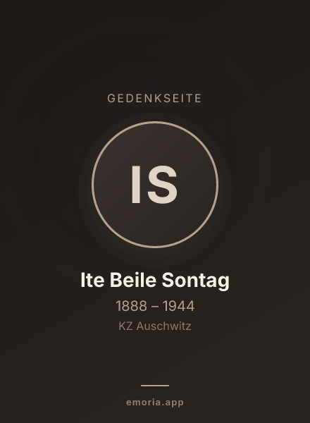 Gedenkportrait von Ite Beile Sontag