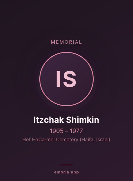 Memorial portrait of Itzchak Shimkin