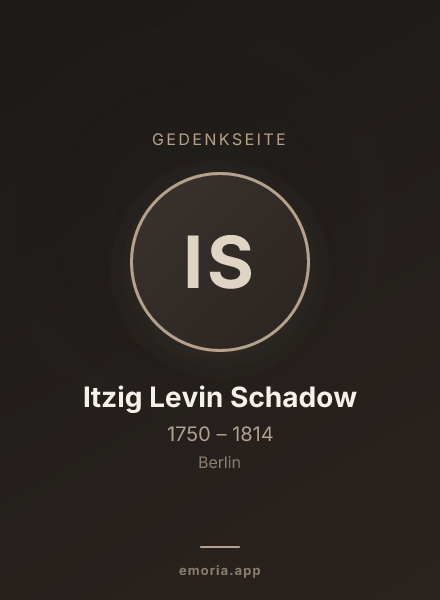 Gedenkportrait von Itzig Levin Schadow