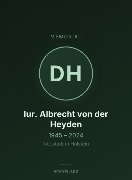 Memorial portrait of Dr. Iur. Albrecht von der Heyden