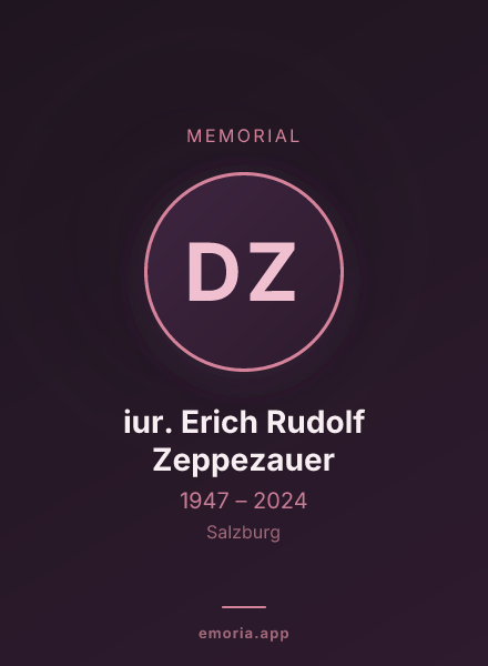 Memorial portrait of Dr. iur. Erich Rudolf Zeppezauer