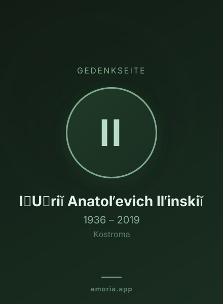 Gedenkportrait von I︠U︡riĭ Anatolʹevich Ilʹinskiĭ