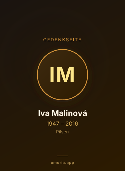 Gedenkportrait von Iva Malinová