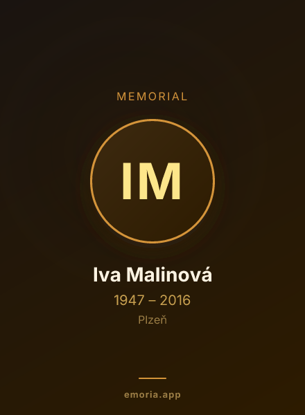 Memorial portrait of Iva Malinová