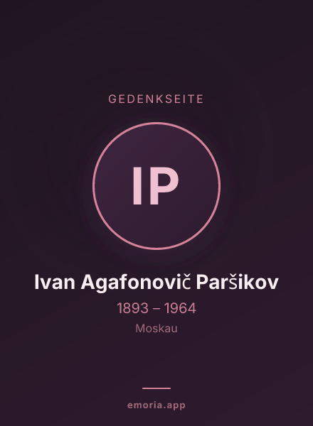 Gedenkportrait von Ivan Agafonovič Paršikov