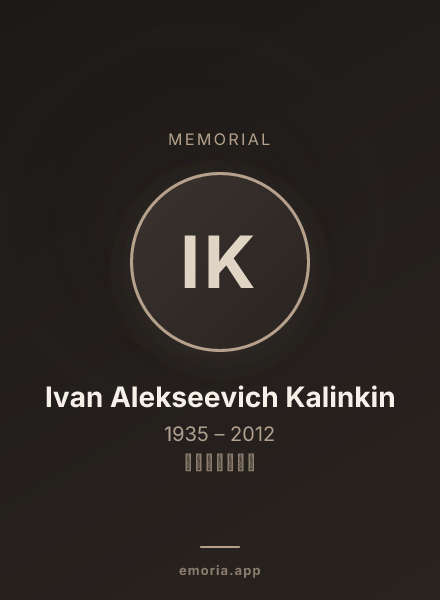 Memorial portrait of Ivan Alekseevich Kalinkin