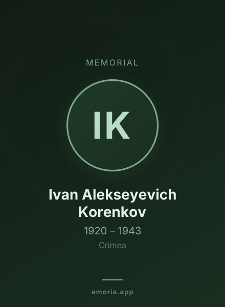 Memorial portrait of Ivan Alekseyevich Korenkov