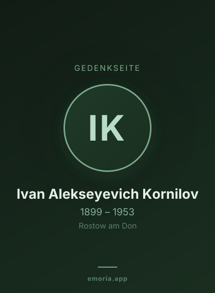Gedenkportrait von Ivan Alekseyevich Kornilov