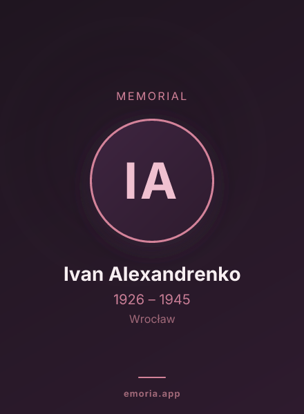 Memorial portrait of Ivan Alexandrenko