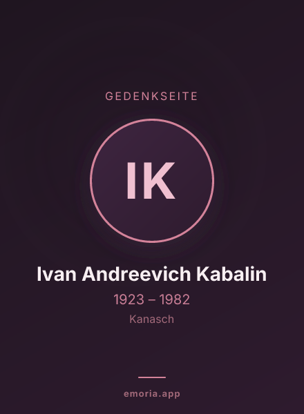 Gedenkportrait von Ivan Andreevich Kabalin
