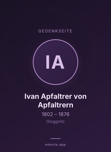 Gedenkportrait von Ivan Apfaltrer von Apfaltrern