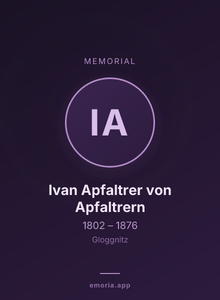 Memorial portrait of Ivan Apfaltrer von Apfaltrern